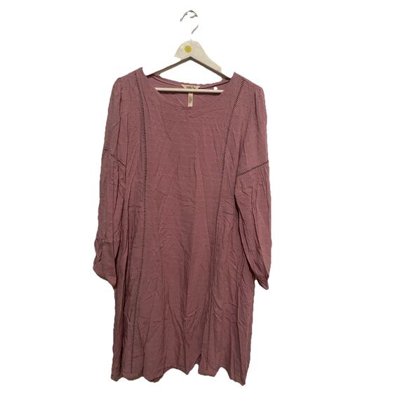 Matilda Jane Turn on the Charm Swiss dot Womens long sleeve lavender dress Large - Picture 1 of 6